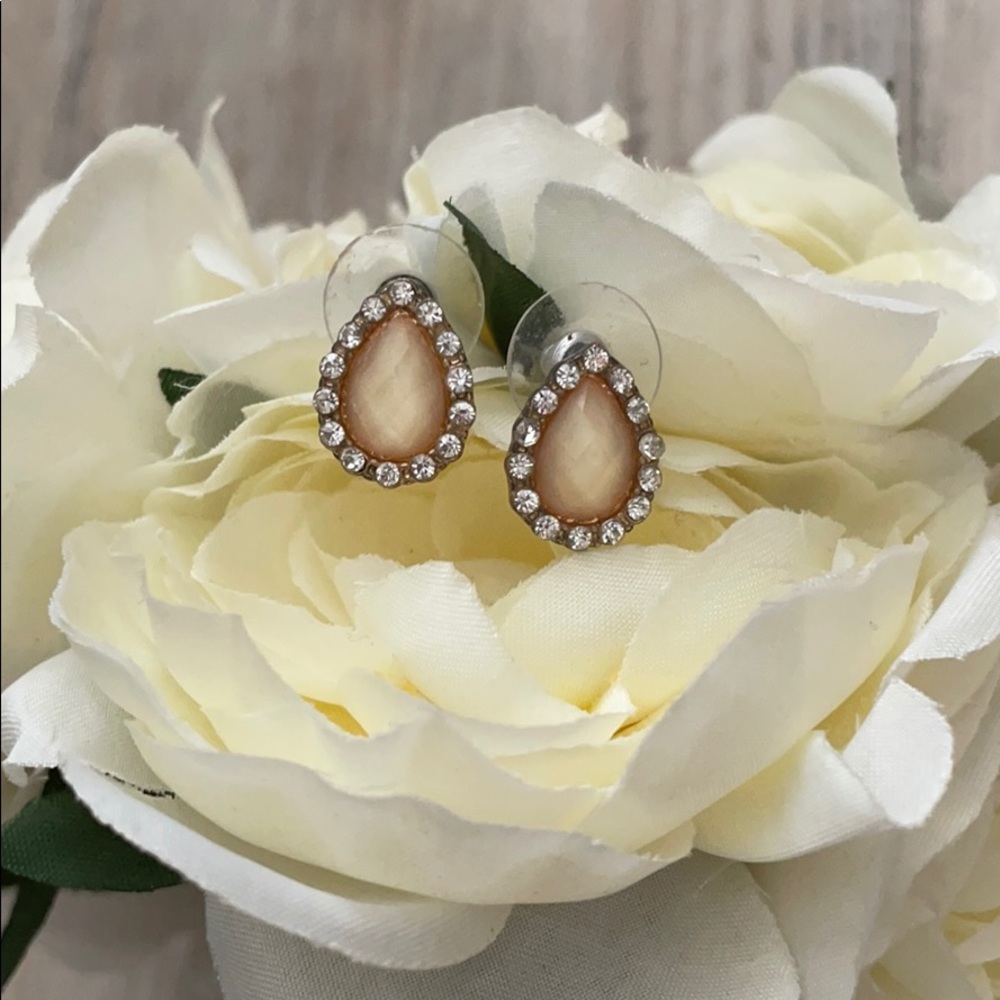 teardrop pink sparkle earrings
